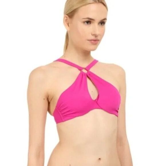 L'Agent by Agent Provocateur Adrina Underwire Cut Out Bikini Top Pink Small - Picture 2 of 8